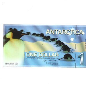 2007 Antarctica $1 Penguin Banknote (b1)